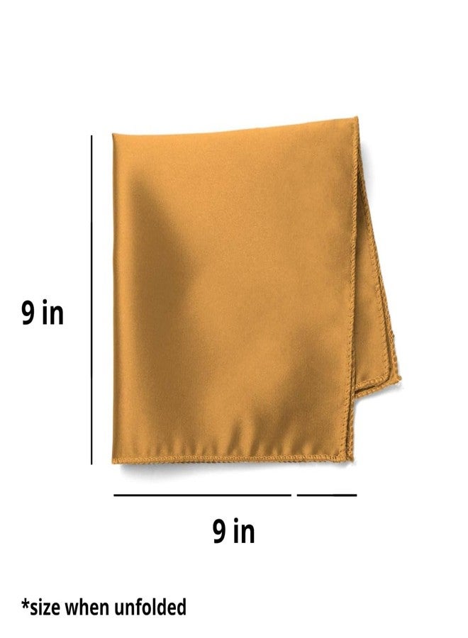 tiemart Antique Gold Solid Color Pocket Square for Adult Men - Image 2